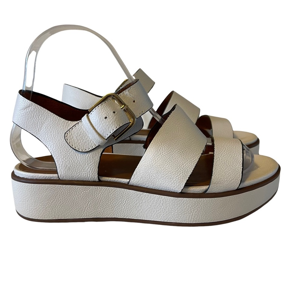 Naturalizer brook platform off white straped sandals size 7